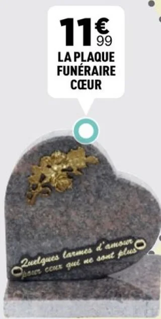 La plaque funéraire cœur