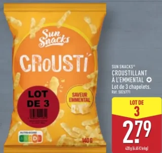 SUN SNACKS® CROUSTILLANT À L'EMMENTAL