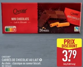 CHOCEUR® CARRÉS DE CHOCOLAT AU LAIT