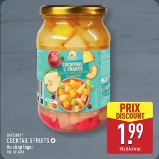 BACCARA® COCKTAIL 5 FRUITS Au sirop léger.