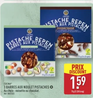 Cucina 3 barres aux noix et pistaches