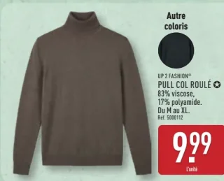 UP 2 FASHION® PULL COL ROULÉ