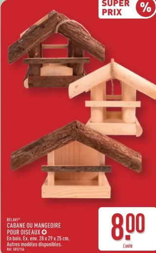 BELAVI® CABANE OU MANGEOIRE POUR OISEAUX
