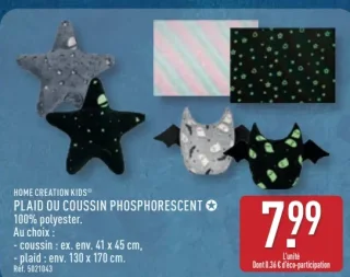 Plaid ou coussin phosphorescent Home Creation Kids