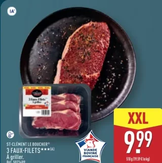 ST-CLÉMENT LE BOUCHER® 3 FAUX-FILETS À griller