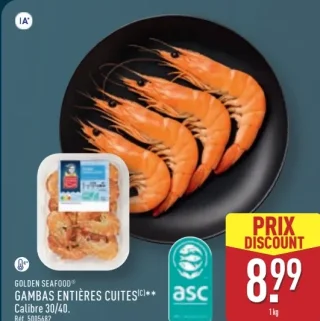 GOLDEN SEAFOOD® GAMBAS ENTIÈRES CUITES