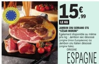Jambon cru Serrano STG "César Moroni"