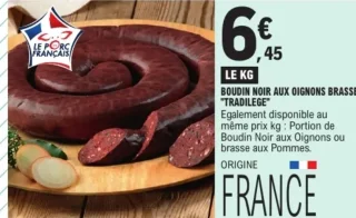 Boudin noir aux oignons brasse "Tradilege"