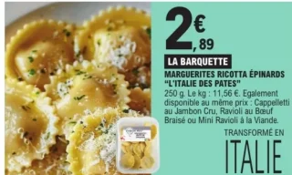 Marguerites Ricotta Épinards "L'Italie des Pâtes"