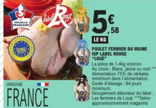 Poulet fermier du Maine IGP Label Rouge "Loué"