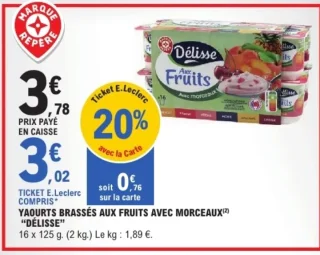 YAOURTS BRASSÉS AUX FRUITS AVEC MORCEAUX "DÉLISSE"