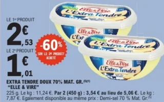 EXTRA TENDRE DOUX 70% MAT. GR. "ELLE & VIRE"