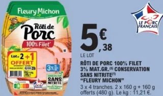 RÔTI DE PORC 100% FILET 3% MAT.GR. "FLEURY MICHON"