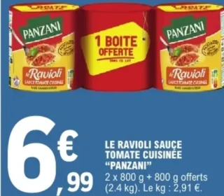 Le ravioli sauce tomate cuisinée "Panzani"