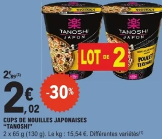 Cups de nouilles japonaises Tanoshi