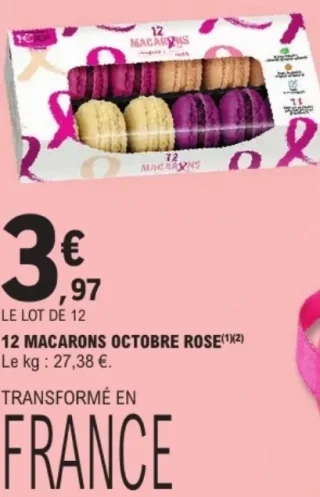 12 Macarons Octobre Rose