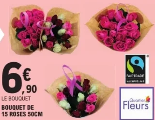 Bouquet de 15 roses 50cm