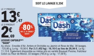 Lessive Capsule Dash 2en1