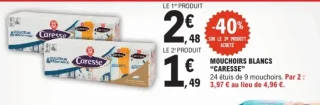 Mouchoirs Blancs Caresse