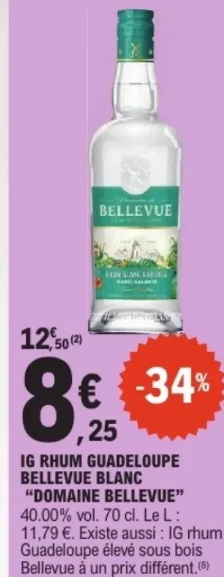 IG Rhum Guadeloupe Bellevue Blanc Domaine Bellevue