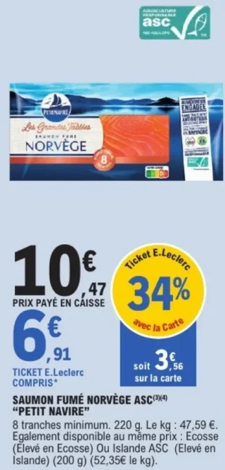 Saumon fumé Norvège ASC Petit Navire