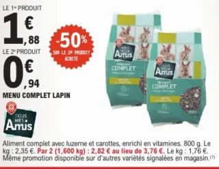 Menu complet lapin "Tous Mes Amis"