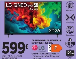 TV QNED MINI LED 55QNED82B 55" LG