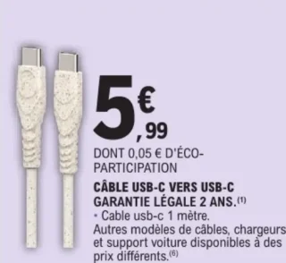 Câble USB-C vers USB-C