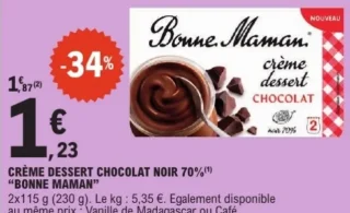 Crème dessert chocolat noir 70% «Bonne Maman»