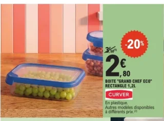 Boite "Grand Chef Eco" rectangle 1,2L Curver