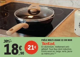 Poêle multi-usage 22 cm noir Tefal