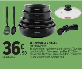 Set amovible 9 pièces Arthur Martin