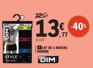 Lot de 3 Boxers Homme DIM Style
