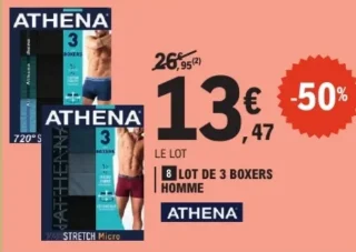 Lot de 3 Boxers Homme Athena