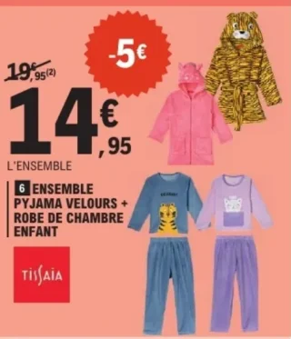 ENSEMBLE PYJAMA VELOURS + ROBE DE CHAMBRE ENFANT Tissaia
