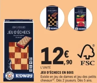 Jeu d'échecs en bois K!dway