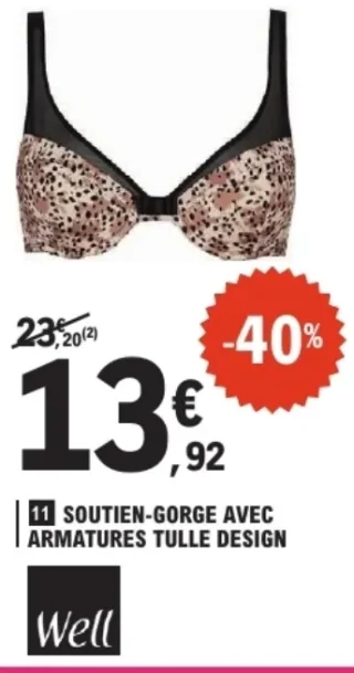 Soutien-gorge avec armatures tulle design Well