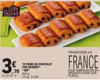 10 Pains au Chocolat Pur Beurre "3M"