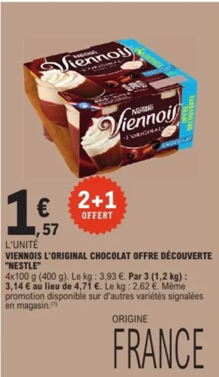 Viennois L'Original Chocolat Offre Découverte Nestlé