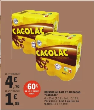BOISSON AU LAIT ET AU CACAO CACOLAC