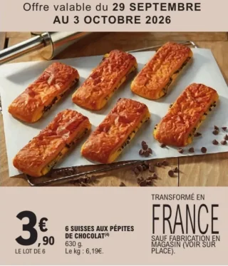 6 SUISSES AUX PÉPITES DE CHOCOLAT