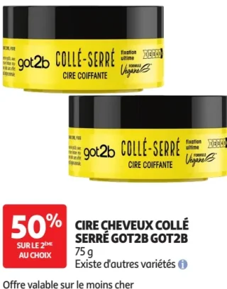Cire cheveux collé serré got2b got2b