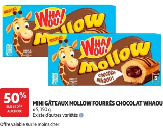 Mini gâteaux mollow fourrés chocolat Whaou
