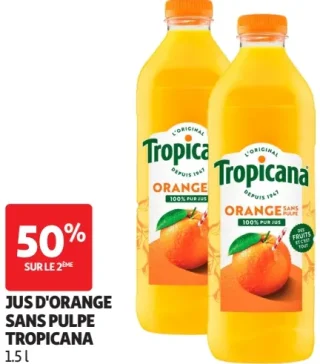Jus d'orange sans pulpe Tropicana 1.5 l