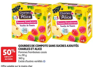 Gourdes de compote sans sucres ajoutés Charles & Alice