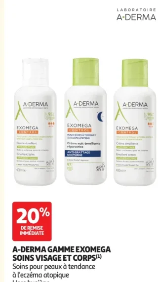 A-DERMA GAMME EXOMEGA SOINS VISAGE ET CORPS - Soins pour peaux à tendance à l'eczéma atopique