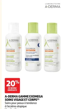 A-DERMA GAMME EXOMEGA SOINS VISAGE ET CORPS - Soins pour peaux à tendance à l'eczéma atopique