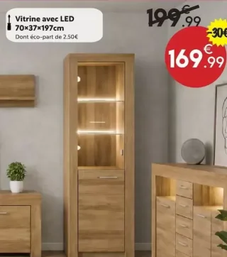 Vitrine avec LED 70×37×197cm Collection Sky