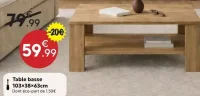 Table basse 103×38×63cm Collection Sky