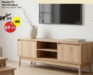 Meuble TV Abana 120x39x48cm